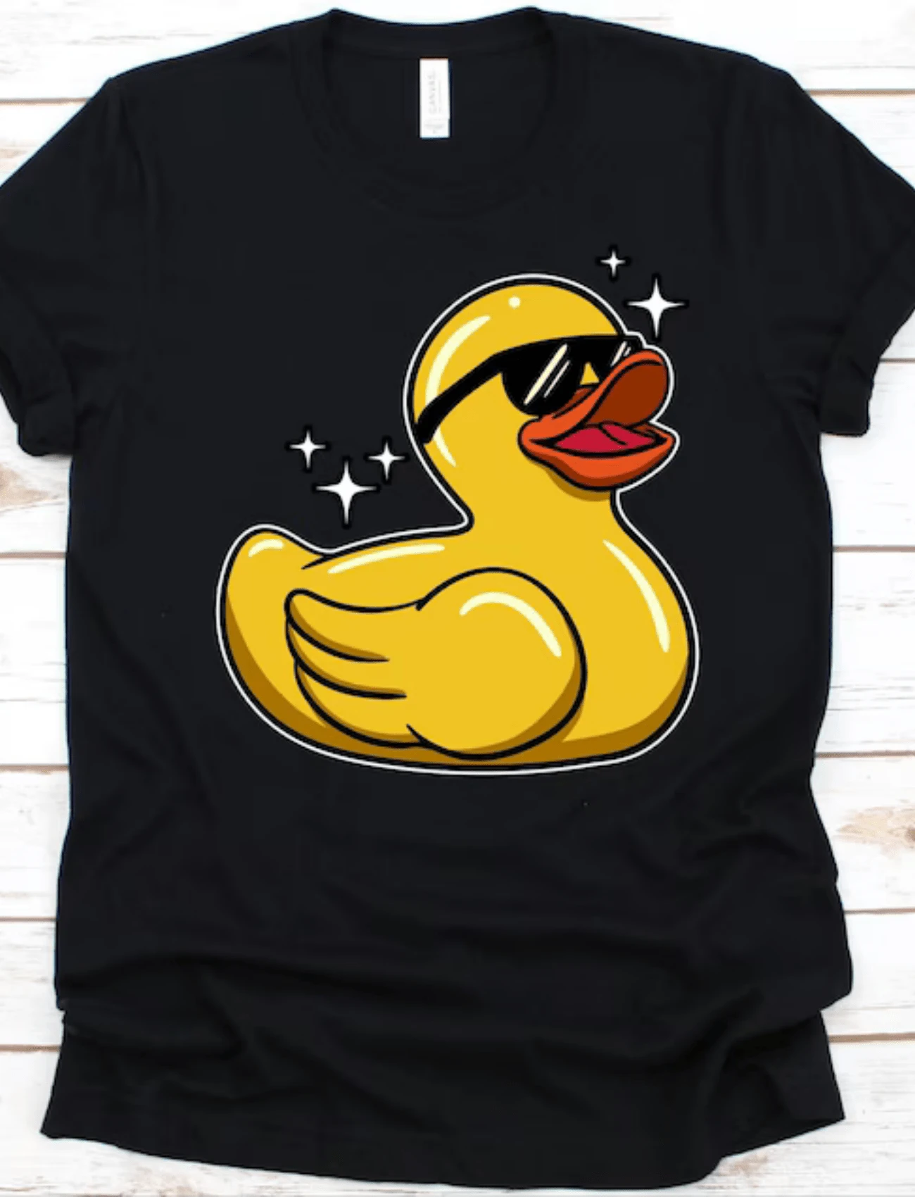 Rubber Ducky With Sunglasses Shirt, Gift For Rubber Ducky Lovers, Rubber Duck Design, Cute Duck Graphic, Yellow Rubber Duck, Bath Toy Shirt - màu đen - Xem 1