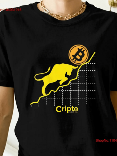 Bitcoin Bull Crypto Club T Shirt Cryptocurrency Investor Merch Trading SweaT Vintage Washed Soft Top For Everyday Wear Homme
