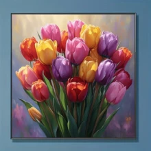 Bộ tranh đính đá chủ đề bó hoa tulip mới, tranh khảm đá pha lê 5D tròn, thích hợp làm quà tặng thủ công, trang trí phòng khách, phòng ngủ, lễ Eid Al-Adha, các dịp lễ lớn, Ngày của Cha, Ngày của Mẹ, đám cưới, Ngày Quốc tế Lao động, Lễ Phục sinh, Giáng sinh, Ngày Valentine, không khung. - Xem 9