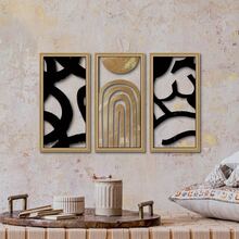 2D平面木质壁挂，一套，现代风格，适用于家庭办公室、酒吧、俱乐部、咖啡馆、餐厅、学校、卧室等场所的墙面艺术装饰。可作为生日、婚礼、周年纪念、旅行等场合的礼物。 - 彩色 - 查看 1