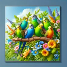 1件装新款鸟类主题钻石画套装，5D圆形水晶钻石马赛克DIY工艺品，适合制作手工礼物，装饰客厅、卧室，热销产品，父亲节、母亲节、婚礼、五一劳动节、复活节、圣诞节、情人节等节日适用，无框 - 查看 10