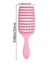 Fluffy Crown Top Large Curved Comb, Hair Straightening Comb, Home Use Hair Scalp Massage Comb, Hollow Out Comb, Anti-Static Styling Hair Comb, Curly Hair Large Curved Comb - A - View 4