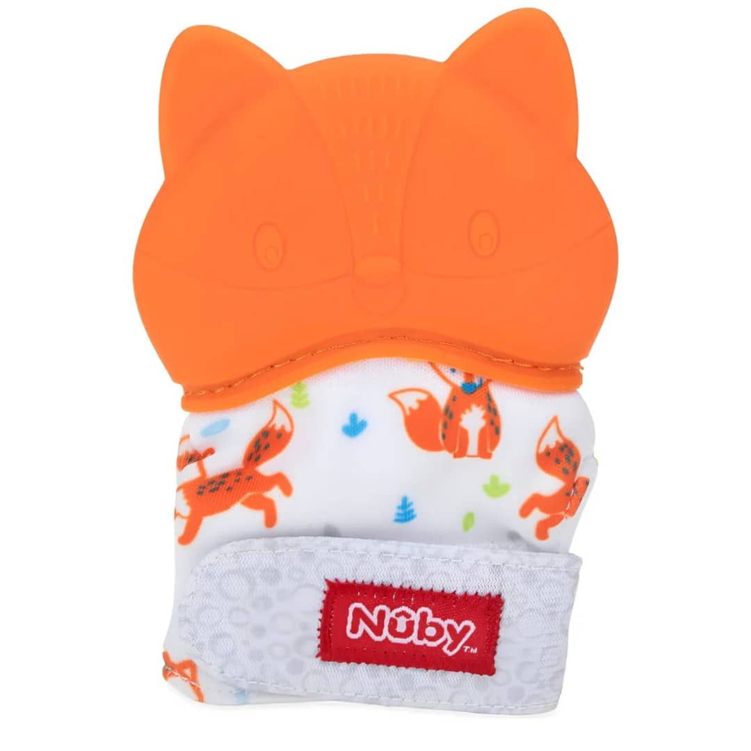 guante mordedera nuby silicon suave 3m+ diferentes modelos - Naranja - Ver 1