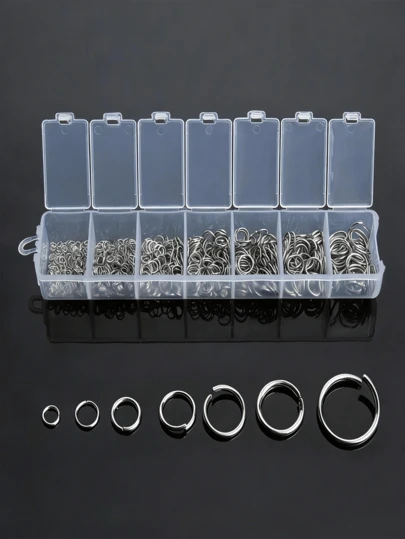 Anillas de salto de hierro de colores y tamaños mixtos de 3-10mm, sin soldar, conectores redondos para hacer joyería de malla de cadena, pulseras, collares y suministros de manualidades