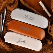 Custom Faux Leather And Metal Zipper Pencil Case - Multicolor - View 2