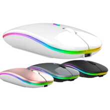 Rechargeable Wireless Mouse With RGB LED, 2.4GHz, Ultra Slim Optical RF-6800C - RANDOM - View 2