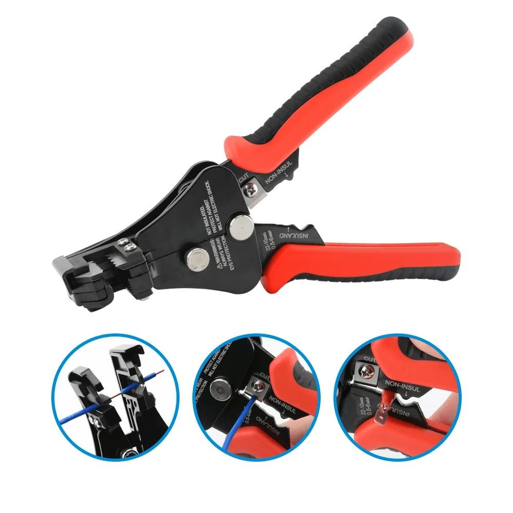 Kìm tuốt dây điện tự động đa năng 1 chiếc - Kìm cắt và bấm đầu dây kim loại dùng để tuốt, cắt và bấm đầu dây điện. - 1 - Xem 1