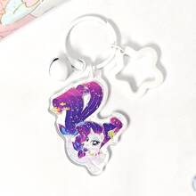 1 móc khóa acrylic lấp lấp lánh với hình các chú ngựa dễ thương (Ngựa Cầu Vồng, Ngựa Fluttershy, Ngựa Twilight, Ngựa Rarity và Ngựa Cầu Vồng), có vòng sao và chuông, quà tặng móc khóa thời trang dành cho người hâm mộ My Little Pony vào dịp sinh nhật, Giáng sinh, Halloween. - Nhiều màu - Xem 7