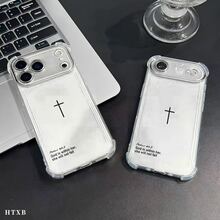 Esta funda para teléfono presenta un diseño minimalista de cruz y versículo bíblico. Es compatible con varios modelos de teléfono, como OPPO Reno 16E/15/14/13/12/11/PRO/PLUS/PROMAX/MINI, S/A/M/NOTE, S/G/EDGE/E, Transition Spark/HANTOM/CAMON/INFINIX, Honor 400/PLAY/X/Y, OPPO Reno/A/F, OPPO Reno 14/Redmi/POCO/NOTE y más. Transparente, sencilla, elegante y duradera, está hecha de TPU. Ideal para celebraciones como San Valentín, Halloween y Navidad, es perfecta para uso personal o como regalo. - transparente - Ver 5