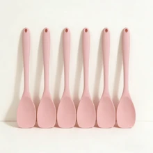 [2/4/6 piezas] Juego de espátulas de silicona suave, espátula multiusos para cocinar, rasqueta, utensilios de cocina resistentes al calor para sartenes antiadherentes, diseño sin costuras, apto para lavavajillas (azul/naranja/rojo/rosa/verde) - Ver 21