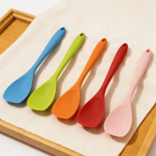 Bộ 2/4/6 thìa silicon, dài 10,75 inch, chịu nhiệt, dẻo dai – Dụng cụ nhà bếp chống dính dùng để trộn, cạo, an toàn với máy rửa chén (Xanh dương/Cam/Đỏ/Hồng/Xanh lá cây) - Xem 2
