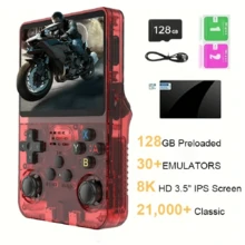 New R36S Handheld Gaming Console, 128GB Large Capacity Storage, Red/Blue Console, Three Colors Available, Perfect For Gaming Enthusiasts, Best Men's Birthday Gift Set, Halloween Gift, Christmas Gift - Xem 11