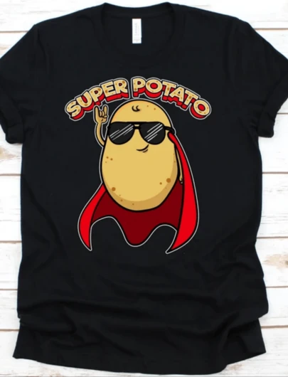 Super Potato Shirt, Potato Lover T-Shirt For Vegetable Eater Men Women, Couch Potato For Vegans, Root Veggie Tee, Spud Gifts For Superhero
