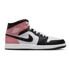 Nike Air Jordan 1 Mid White Rust Pink Black DQ8426-100 Mens Fashion New - 白色/銹粉紅色/黑色 - 查看 2