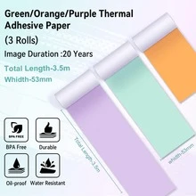 53mm Colorful Thermal Sticker Paper, Suitable For Portable Pocket Photo Printer, Can Print Labels, Memos And Lists - View 9