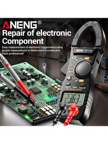Set de 2 multímetros digitales de alta precisión con 1999 recuentos, pantalla LED, sensor de corriente CA y sensor NCV, herramienta profesional - Multicolor - Ver 11