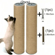 2pcs Sisal Rope Columns, Cat Tree Replacement Posts, DIY Material For Sisal Rope Cat Scratching Post - Yellow - View 9