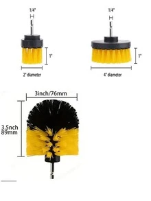 1 Set Car Cleaning Electric Drill Brush, 3pcs Household Kitchen Cleaning Brush Set - A - View 2