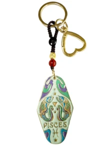 1个波西米亚风白羊座金牛座钥匙扣，金属珐琅酒店钥匙链，送给家人、朋友、同事、伴侣的完美生日礼物 - 掛繩星座 - 查看 13