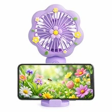 Mini Ventilador Diseño Flores y Base de Celular - Ventilador de Mesa - Ver 13