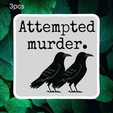 Attempted Grey Background Crow Black Humor Self-Deprecating Sticker, Cute Healing Dog Pill Bottle Box Bottle Dog Vinyl Sticker - Matte Surface, Self-Adhesive Bumper Sticker, Suitable For Cars, Windows, Laptops, Trucks, Water Bottles - Multi-Purpose Design, Car Sticker - Vinyl - View 10