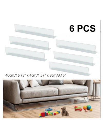 6pcs Adjustable Pet Toy Blockers - Furniture Gap Filler, Prevent Toys And Clutter From Falling Into Sofa, Bed And Shelf Gaps, Durable Plastic Design