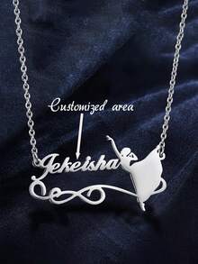 Personalized Necklace - One Elegant And Personalized Stainless Steel Ballerina Pendant Necklace - A Name Necklace With Custom Lettering, Making It The Perfect Gift For A Lady, Mother, Or Sister. - Multicolor - View 1