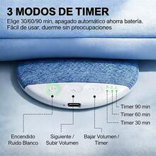 Altavoz de ruido blanco portátil, altavoz de almohada con conexión Bluetooth, reproduce música y sonidos naturales, ideal para viajes, oficina y dormitorio. - Ver 8