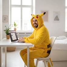 pokemon Adult  Electric Character Kigurumi Pajama Suit - Yellow - View 5