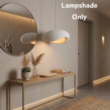 日式树脂灯罩，云朵造型吊灯灯罩，北欧简约日式风格，白色陶瓷质感吊灯灯罩，适用于E26/E27吊灯，现代厨房岛台、餐厅、卧室、咖啡厅照明装饰 - 多款 - 查看 4