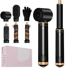 2026 Upgraded 5-In-1 Hair Dryer Brush Set, Hot Air Styler, Professional Hairstyling Tool | 5 Detachable Heads + 3 Adjustable Temperature Levels | Automatic Curling + Multi-Function Styling | Anti-Frizz, Anti-Static, Long-Lasting Shaping, Create Voluminous Bangs/Layered Hairstyles - EU F Type Plug(220-240V) - View 14