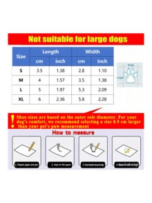 PETSIN 防滑鞋底狗狗靴 - 冬季爪子保护，适合小型至中型犬的套穿式宠物鞋，柔软缓冲鞋垫 - 适合散步、看兽医、雪地活动 - 适用于泰迪金毛寻回犬及所有犬种（易于穿脱），御寒装备，户外狗狗用品 - 彩色 - 查看 7