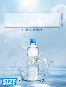 10-100 Piece Set Of Customizable Mineral Water Bottle Stickers, Waterproof, Personalized Labels, Suitable For Wedding, Birthday, Business, Party Promotion - Transparent - View 4