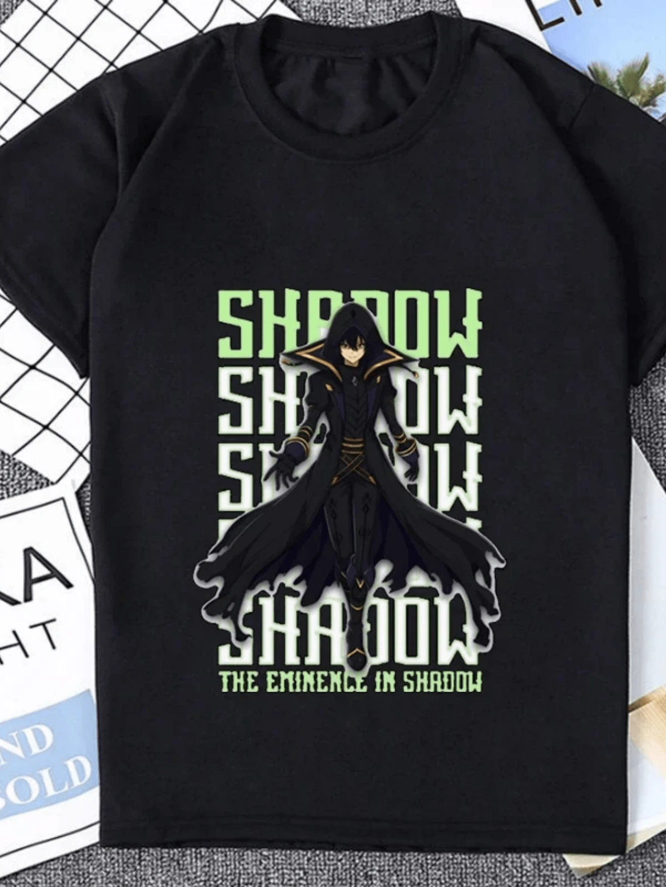 The Eminence In Shadow Cool Printed Anime T-Shirt Cotton Fashion Harajuku Style Man T Shirt Casual Loose Streetwear Unisex Tees - Black - View 1