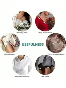 36片双面胶带，防水透明胶带，吊带背心固定贴，双面胸罩胶带，连衣裙胸部保护贴，防止走光，适用于衣物、身体、围巾、化妆品，适用于所有面料和肤质，男女通用 - A-白色 - 查看 8