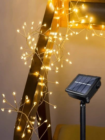 1pc LED Decorative Light, Outdoor Fairy Night Light, USB/Solar Powered String Lights, USB/Solar Powered Remote Control, Waterproof And Durable, Suitable For Tree Decoration, Outdoor Lawn, Balcony Railing, Bedroom, Game Room, Living Room, Garden Lighting, Holiday And Party Decoration