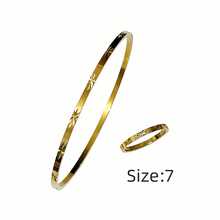 Bộ 1 vòng tay và nhẫn hoa tối giản, thép không gỉ 316 mạ vàng 18K, bộ trang sức độc đáo dành cho nữ. - Bộ hoa số lượng nhỏ - Xem 15