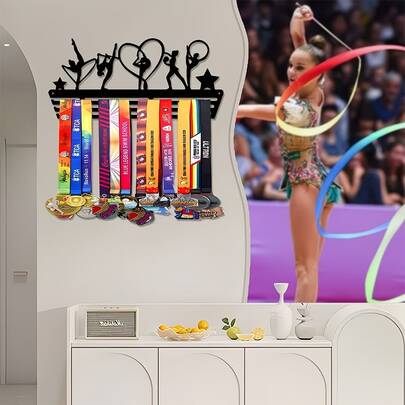 1pc Metal Medal Display Rack, Suitable For Displaying Gymnastics Medals, Great Gift For Athletes. This 11.81-Inch Product Can Hold Medals And Ribbons, Ideal For Athlete's Birthday, Valentine's Day, Office Decor, Christmas Decor, Home Decor