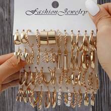 24 Pairs Minimalist Heart Shaped Hoop Earrings Set, Suitable For Women - A - View 5