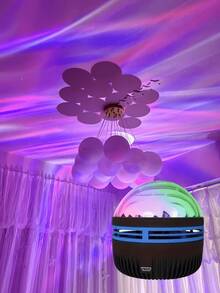 Northern Lights Projector Night Light - Aurora Borealis Water Ripple LED Lamp With Remote Control, 16 Color Changing Starry Sky Galaxy Effects, USB Powered Mood Lighting For Bedroom Ceiling, Home Theater Decor, Christmas Party Atmosphere - màu đen - Xem 8