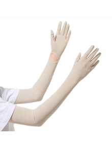 Summer UV Protection Arm Sleeves For Women, Thin Long Outdoor Cycling Sun Block Sleeves, Touchscreen Cooling Arm Covers,Travel,Festival - A - View 19