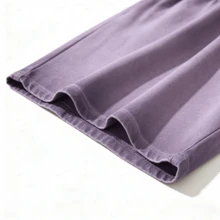 2026 Summer Unisex 2pcs Outfit, Vintage Washed Purple T-Shirt Shorts Set, Y2K Street Fashion Leisure Wear - Màu Lilac Tím - Xem 3