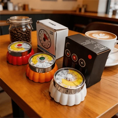 1P Kitchen Timer Visual Countdown Baking Reminder Magnetic Mechanical Kitchen Gadget Timer