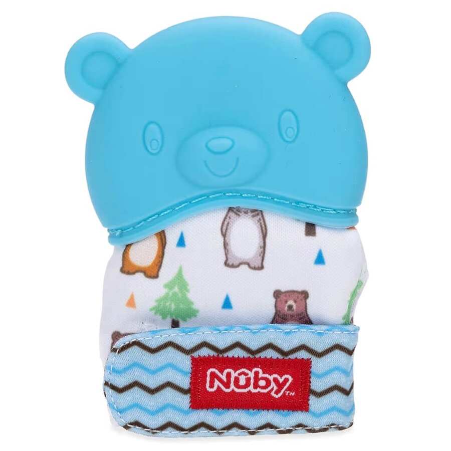 guante mordedera nuby silicon suave 3m+ diferentes modelos - Azul - Ver 1