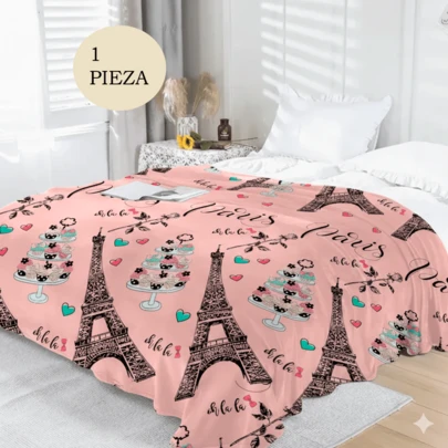 1 FRAZADA DELGADA ESTAMPADA EN TAMAÑO MATRIMONIAL CON MEDIDAS DE 180X220CM. VARIEDAD DE COLORES MAXIMA SUAVIDAD