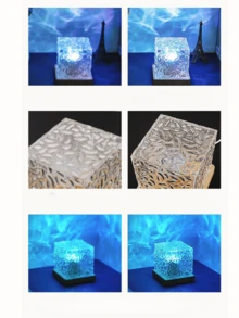 1个水波纹极光氛围灯，16种灯光颜色，触摸和遥控操作，营造浪漫温馨的氛围，RGB氛围夜灯，适用于成人卧室、家庭影院、婚礼、魔幻投影灯礼品、节日派对、家居装饰 - 彩色 - 查看 7
