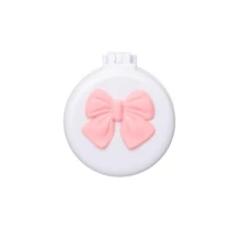 1/6/12/24pcs Pink Coquette Bow Mini Hairbrush With Folding Mirror, Coquette Detangling Comb, Bulk Round Compact Massage Scalp Brush For Girl, Travel Team Gift, Party Favor, Suitable For Baby Shower Return Gift, Birthday Gift For Friends, Mother's Gift - Multicolor - View 16