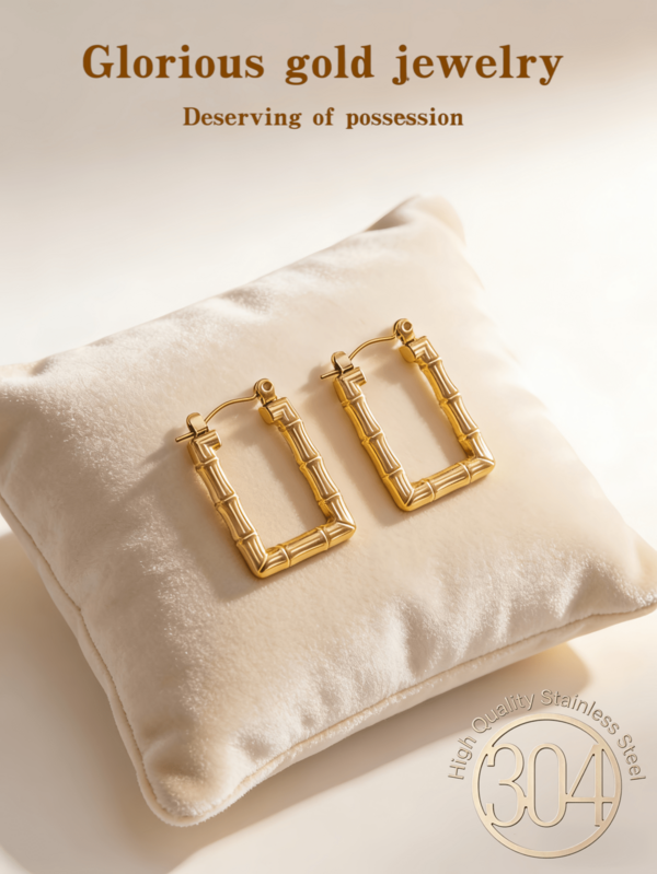 Boucles d'oreilles rondes en liège, de couleur dorée, avec un design rectangulaire moderne, style de fermeture en anneau en acier inoxydable, convenant aux femmes.