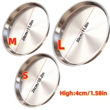 1/3件套不锈钢深圆盘，不易碎金属餐盘，浅汤盘，沙拉意面牛排鱼盘，防滑餐具，厨房餐具，家用餐厅日常使用 - 查看 6