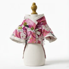 Spring/Summer Limited Edition Japanese-Style Pet Kimono, Handmade Fabric Cute Pet Costume For Photo Shoot And Dressing Up - Pink - View 8